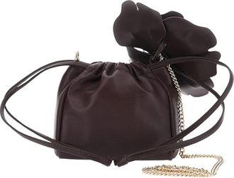 Pinko Pouch Flower Mini Bag - Dames - Mini tas - Bruin - ONE Size - Leer - Tassen