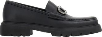 Ferragamo Chunky Rubber Sole Smooth Leather Cocoon Loafers