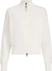 Brunello Cucinelli Cotton English rib cardigan with shiny zipper pull in Panama at Nordstrom, Size Xx-Large