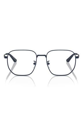 Emporio Armani 54mm Pilot Optical Glasses in Matte Blue /Demo Lens at Nordstrom
