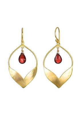 Satya Jewelry Infinite Possibilities Garnet Lotus Earrings in Red at Nordstrom