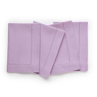 Solino Home Linen Dinner Napkins - Cotton Linen Hemstitch, 20 x 20 in Lavender Ice at Nordstrom, Size Large