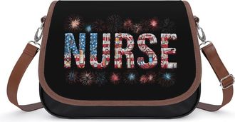 Generic Nurse U.S. Flag Fashion Womens Crossbody Bags Novelty Handbag Shoulder Bag Purse