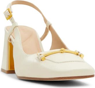 Ted Baker Womens Mia Icon Leather Slingback Pumps, White