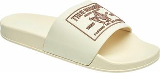 True Religion Mens Kendrick Logo Slide in Cream at Nordstrom, Size 11