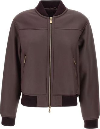 Eleventy Bomber con zip - Marrone