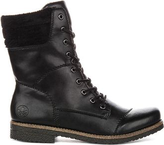 Rieker Lace-up Boots, female, Black, 7 UK, 73570-00 Warm Linned Lace Up Zip Boots