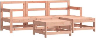 vidaXL Juego De Sof&aacute;s De Jard&iacute;n 5 Pzas Madera Maciza De Abeto Douglas Vidaxl