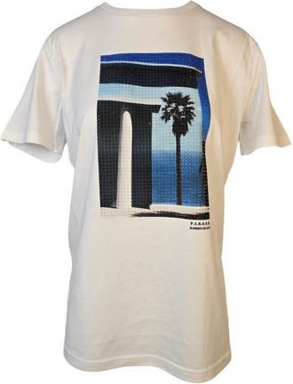 P.A.R.O.S.H. Wit bedrukt T-shirt - Dames - T-shirts - Beige - S - Katoen - Tops