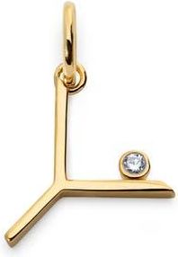 Monica Vinader Lab Grown Diamond Initial Pendant in 18K Gold Vermeil /Diamond Y at Nordstrom