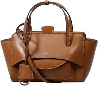 Hidesins Structured Calfskin Shoulder Bag with Flap Closure