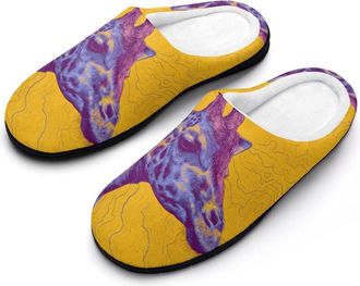 Generic Giraffe Funny Funny Mens Cotton Slippers Soft Non-Slip Rubber Sole House Slipper Indoor Outdoor