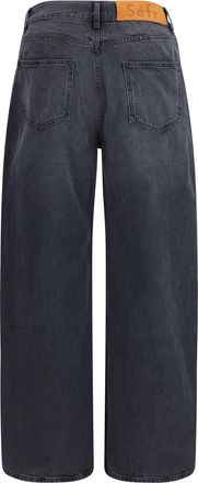 S&eacute;fr Mens Jeans Relaxed Cut Black Worn Wash Cotton