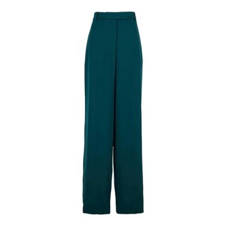 Dries Van Noten Broeken, Dames, Blauw, M, Blauwe Stoffen Damesbroek met Riem