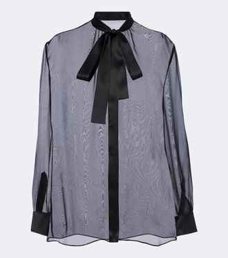 Dolce & Gabbana Sheer tie-neck silk chiffon blouse