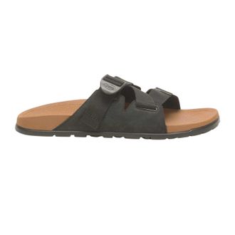 Chaco Mens Lowdown Leather Open Toe Flatform Slides (Black) - Size UK 6