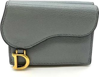 Dior Tweedehands leren portemonnees - Dames - Vintage Accessoires - Grijs - ONE Size - Leer - Vintage