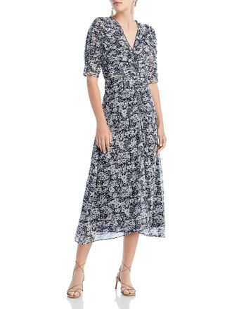Sea New York Suzie Ruched Midi Dress In Navy