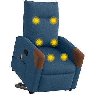 vidaXL Vidaxl - Sill&oacute;n Reclinable De Masaje Elevable Tela Azul