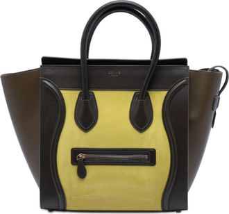 Celine Pre-owned Celine Mini Tricolor Nubuck and Smooth Calfskin Luggage Tote Ladies H4ZH58D5GQL97IG5
