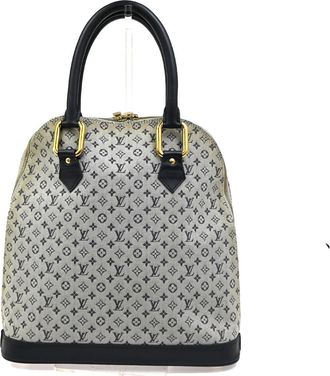 Louis Vuitton Alma Mini Lin Blue Canvas Handbag (Pre-Owned)