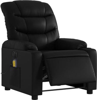 vidaXL Vidaxl - Sill&oacute;n De Masaje Reclinable El&eacute;ctrico Cuero Sint&eacute;tico Negro