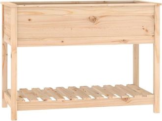 vidaXL Vidaxl - Jardinera Con Estante De Madera Maciza De Pino 111,5x54x81 Cm