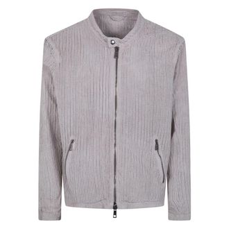 Giorgio Brato Biker Jacket - Heren - Zomerjassen - Grijs - XL - Leer - Jassen