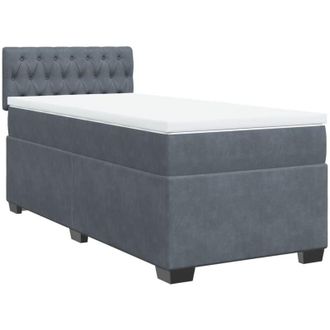 vidaXL Vidaxl - Cama Box Spring Con Colch&oacute;n Terciopelo Gris Oscuro 80x200 Cm