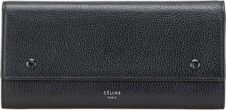 Celine Black Leather Long Wallet (Bi-Fold) (Pre-Owned)
