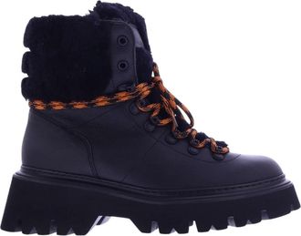 Woolrich Enkellaarzen met bont voor dames - Dames - Veterlaarzen - Zwart - 37 EU - Schoenen