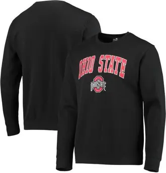 Colosseum Mens Colosseum Black Ohio State Buckeyes Team Arch & Logo Tackle Twill Pullover Sweatshirt at Nordstrom, Size Medium