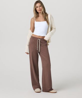 Vuori Clothing Halo Essential Wideleg Pants | Sable Heather | XS, Size Extra Small