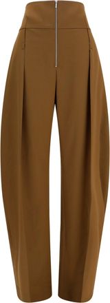 Ferragamo Womens Pants Wide Balloon-Fit Zip Merino Wool Green (ovis Aries) Knitwear Sweater