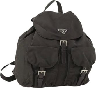 Prada Pre-owned Backpacks, female, Black, Size: ONE SIZE Pre-owned Nylon Backpack