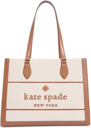 Kate Spade New York ellie large canvas tote bag in Warm Gingerbread Multi at Nordstrom Rack