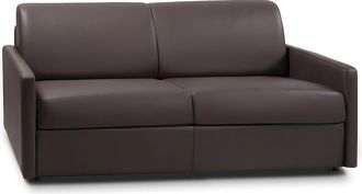 Vente-Unique Sof&aacute; cama italiano 3 plazas piel sint&eacute;tica CALIFE - Marr&oacute;n - Cama 140 cm - Colch&oacute;n con memoria de forma 22 cm