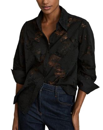 Reiss Lacey Lace Front Shirt