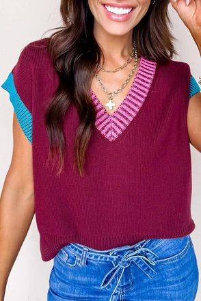 Azura Exchange V-hals Gebreide Sweatervest