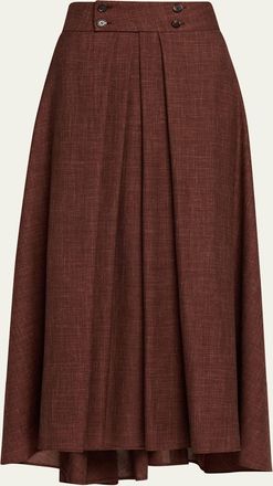 Loro Piana Petra Pleated A-Line Skirt