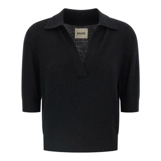Khaite Truien & Vesten, Dames, Zwart, L, Kasjmier, Shrunken Jo Sweater