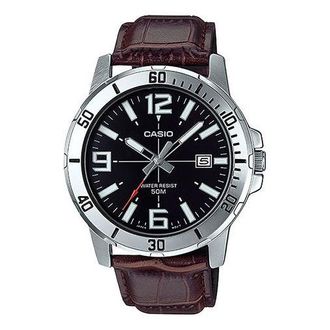 Casio Leather Band Waterproof Business Style Men Mens Brown Analog MTP-VD01L-1BV