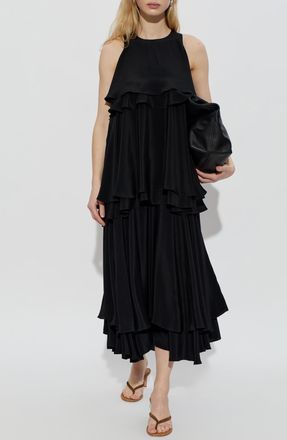 Ami Dress With Ruffles, Womens, Black