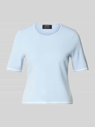 Marc Cain Strickshirt aus Viskose-Mix mit Rundhalsausschnitt in Hellblau, Gr&ouml;&szlig;e 34