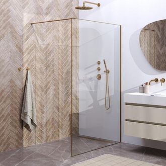 Marcel Breuer Season Inloopdouche helder glas met frame 120x200cm - goud geborsteld