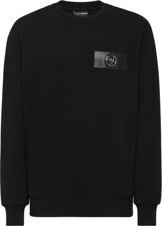 Plein Sport Heren, Sweatshirts & Hoodies, Zwart, Maat: XL Katoen