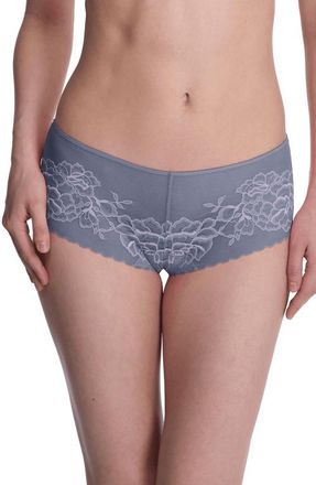 Natori Flora Lace Girl Brief in Country Blue/soft Mulberry at Nordstrom, Size X-Large