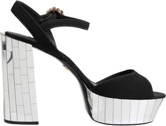 Dolce & Gabbana Zwarte Kristal Enkelband Keira Sandalschoenen