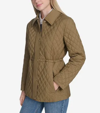 Cole Haan Womens Quilted Jacket - Green Size Medium