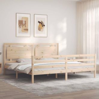 vidaXL Estructura De Cama De Matrimonio Con Cabecero Madera Maciza Vidaxl